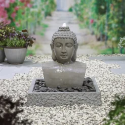 Stylish Fountain Lotus Buddha Water Feature With LEDs -Lifetime Sales 14519362 1725047822576716