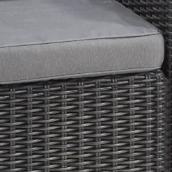 Keter California 2 Seater Outdoor Balcony Garden Furniture Chaise Lounge - Graphite With Grey Cushions -Lifetime Sales 14539590 1905041802308038