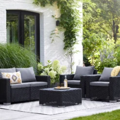 Keter California 4 Seater Outdoor Garden Furniture Lounge Set - Graphite With Grey Cushions 18 Keter California 4 Seater Outdoor Garden Furniture Lounge Set - Graphite With Grey Cushions -Lifetime Sales 14539591 3115041801816578