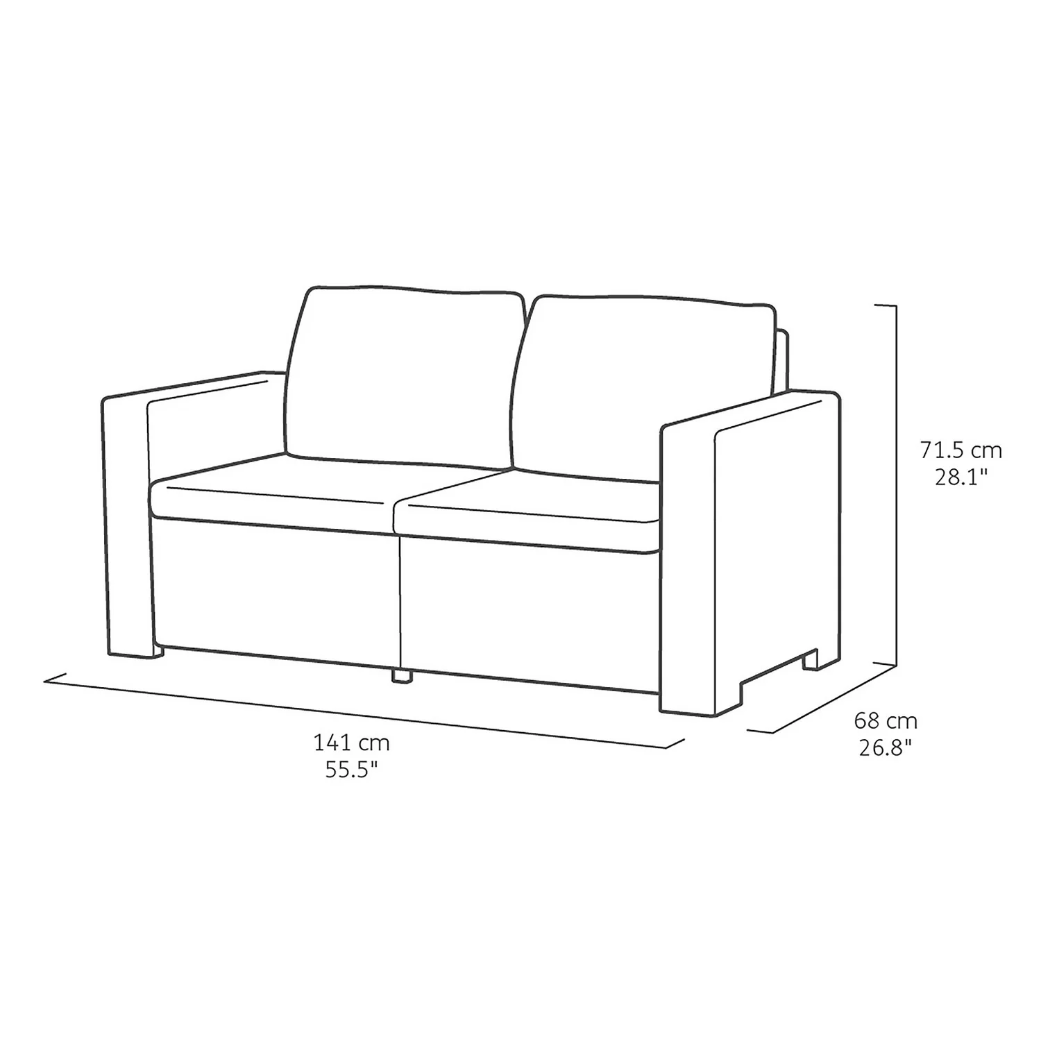 Keter California 4 Seater Outdoor Garden Furniture Lounge Set - Graphite With Grey Cushions 10 Keter California 4 Seater Outdoor Garden Furniture Lounge Set - Graphite With Grey Cushions - Image 8