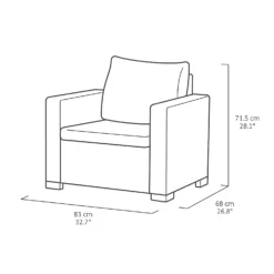 Keter California 5 Seater Outdoor Garden Furniture Sofa And Lounge Set - Graphite With Grey Cushions -Lifetime Sales 14539594 1885041802509983