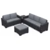Keter California 5 Seater Outdoor Garden Furniture Lounge Set - Graphite With Grey Cushions -Lifetime Sales 14539595 1235047218227322