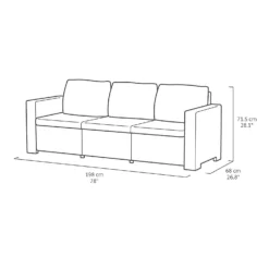 Keter California 4 Seater Outdoor Garden Furniture Chaise Lounge Set - Graphite With Grey Cushions -Lifetime Sales 14539596 2085041801875174